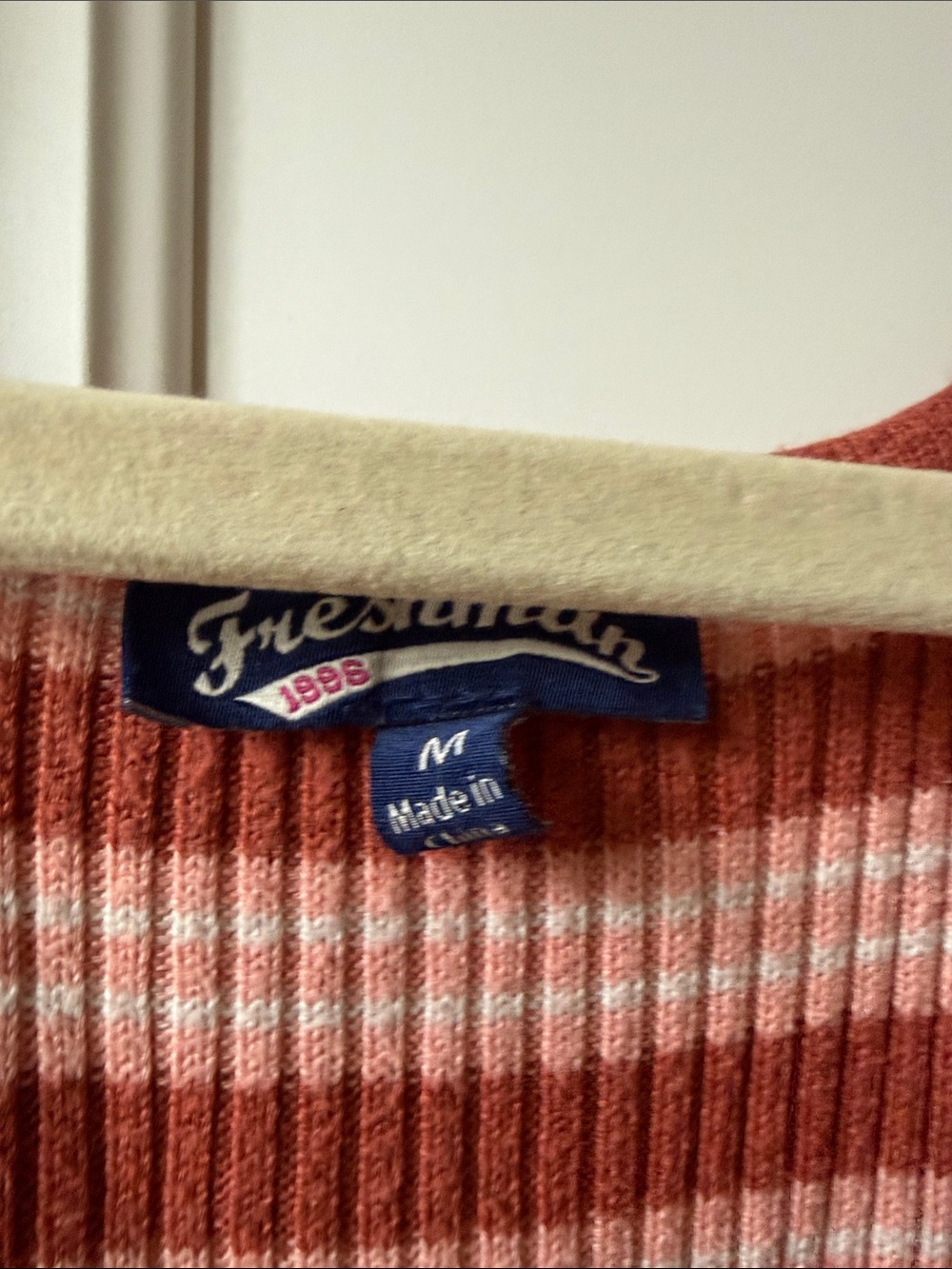 Striped Ribbed Button-Front Tank in Rust & Pink - Picture 2 of 3
